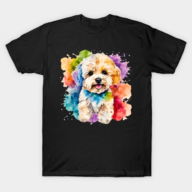 Maltipoo Watercolor T-Shirt by Doodle and Things